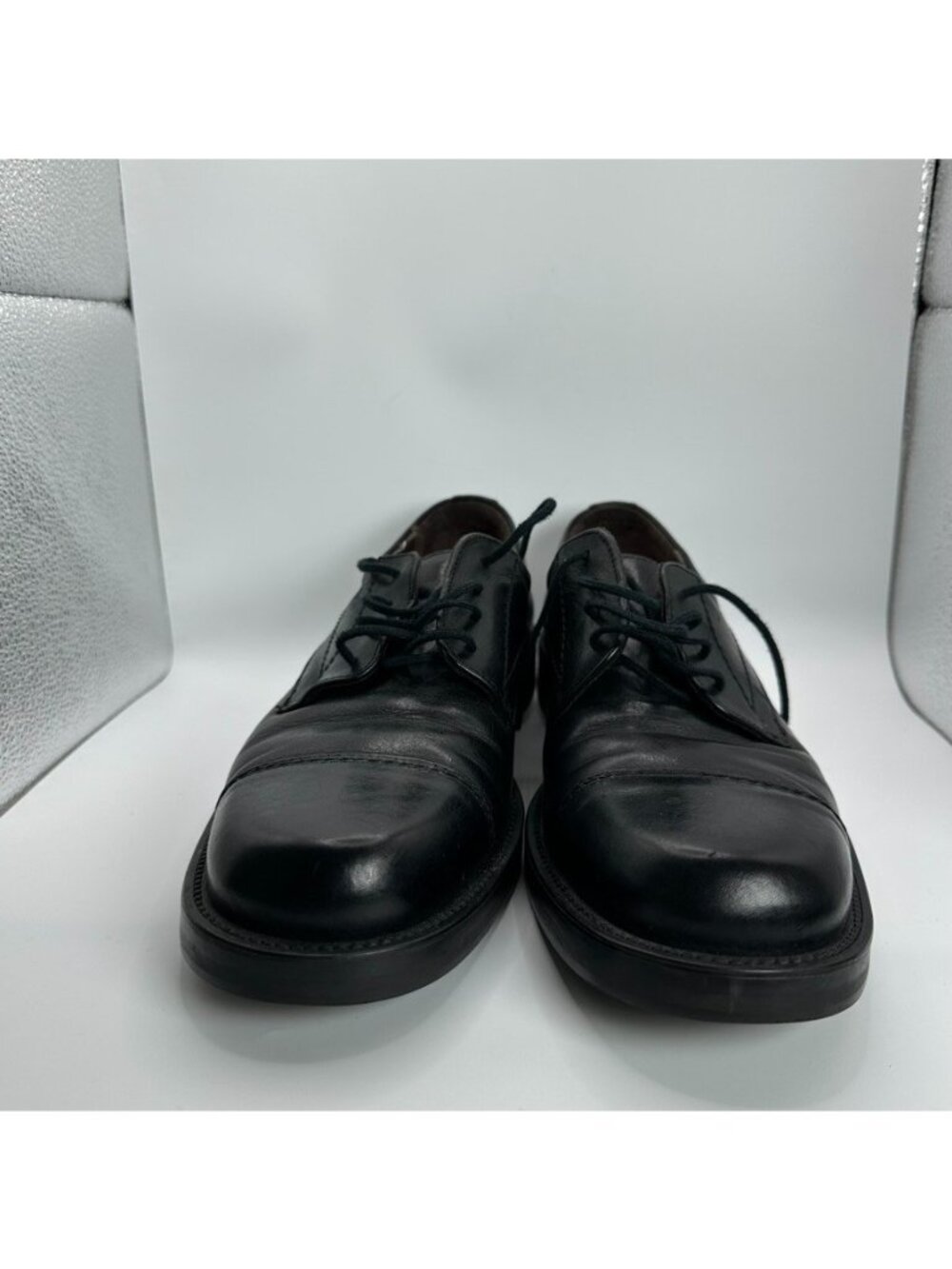 Samuel Hubbard Shoes Mens 9 M Black Cap Toe Oxford Leather Lace Up Made Italy - Picture 2 of 14